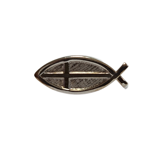 Fish And Cross Lapel Pin