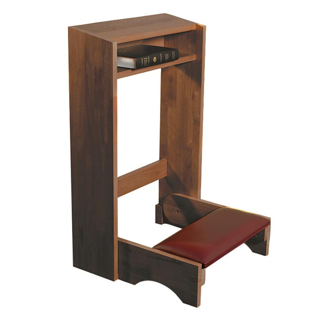 Folding Padded Kneeler Walnut Stain