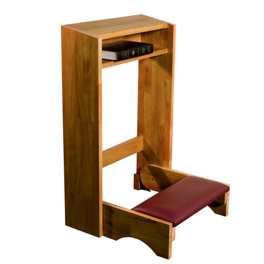 Folding Padded Kneeler Pecan Finish