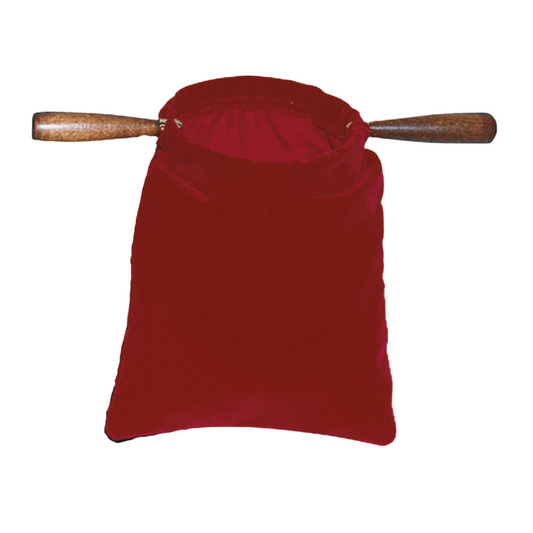 Plain Red Offering Bag with Hardwood Handles