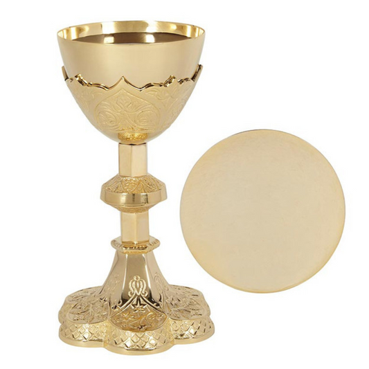 Vine Embossed Chalice & Paten Set