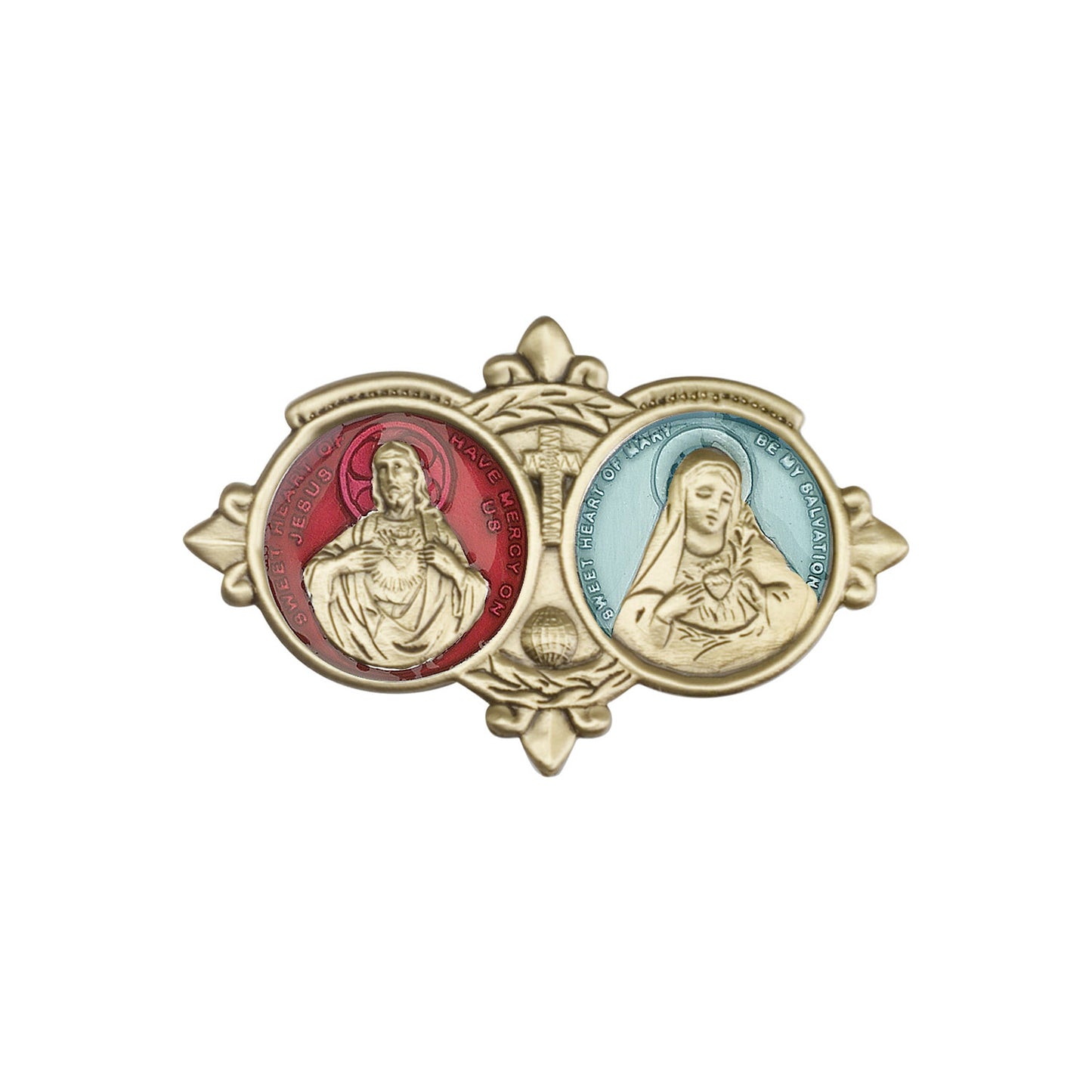 Jesus / Mary Visor Clip