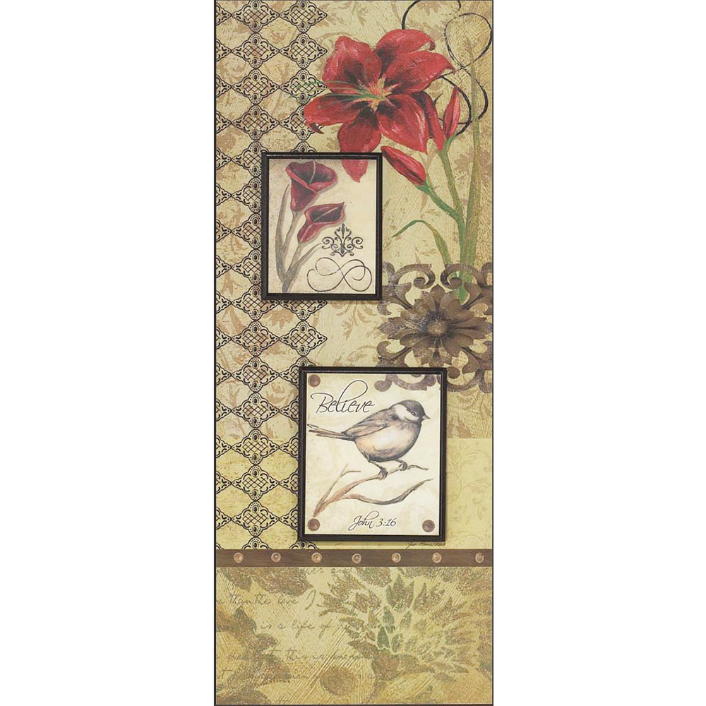 Believe Floral Collage Plaque