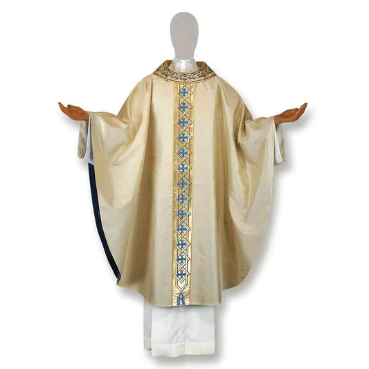 Pure Silk "Intreccio" Gold Embroidered Chasuble