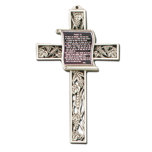 9" Pewter 23 Prayer Cross